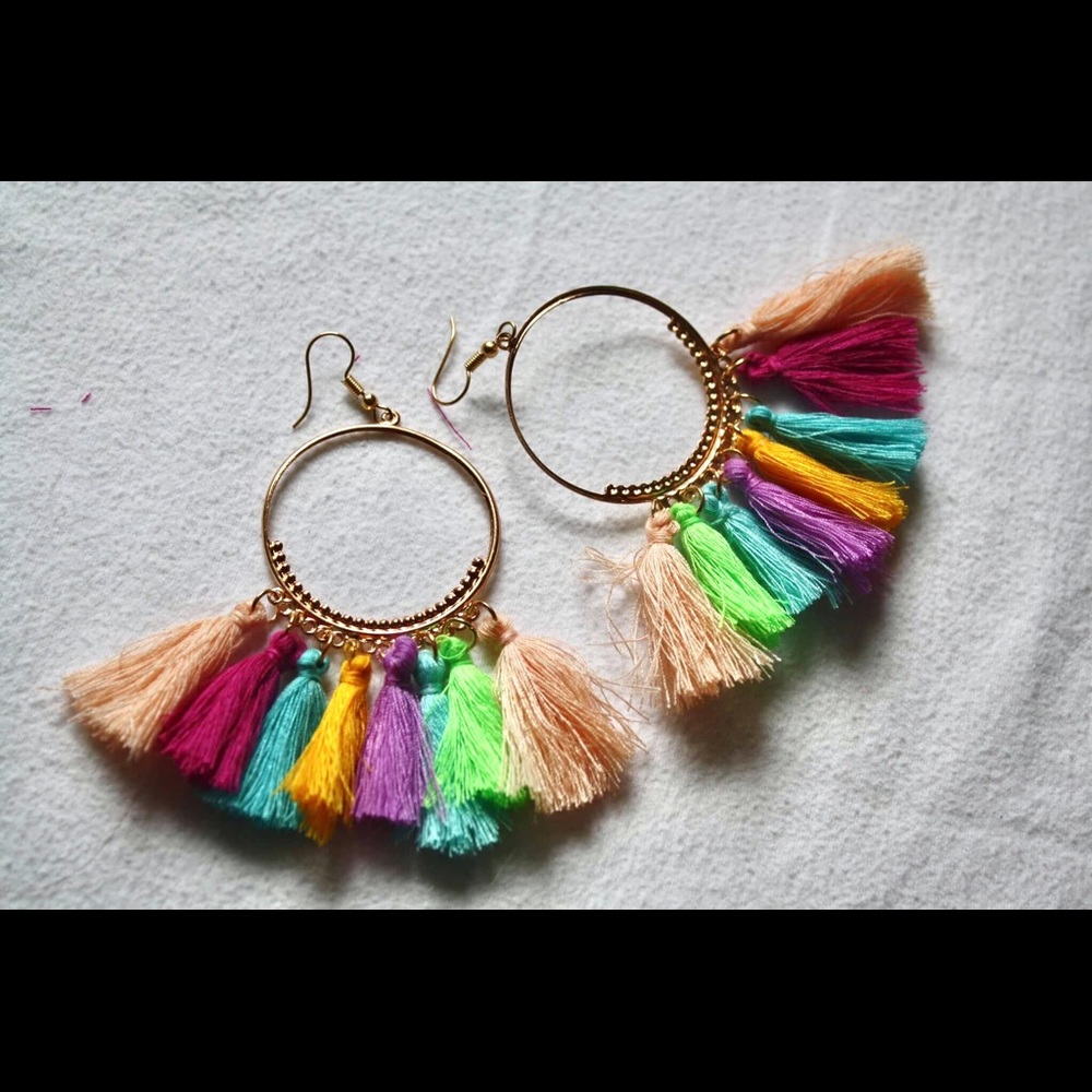 🌻🌻fashion Earrings long tassel boho - Picture 4 of 4